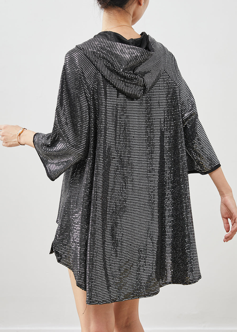 Black Sequins Low High Design Two Pieces Set Spring