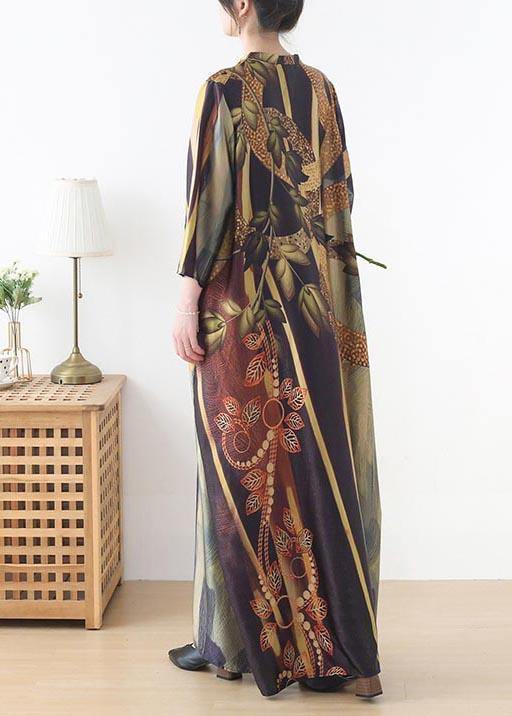 Yellow Print Pockets Summer Chiffon Dress