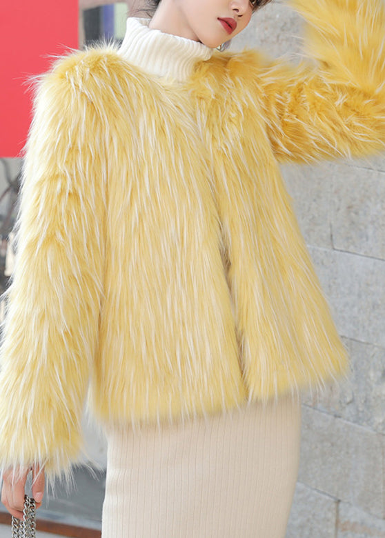 Brief White O-neck Leather and Furr Coats Long Sleeve