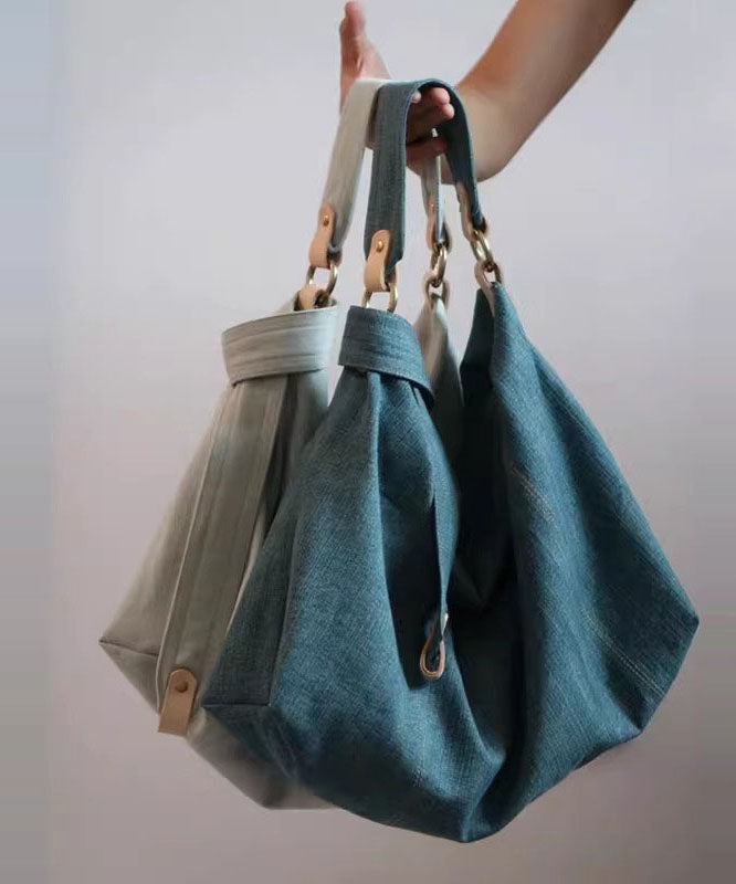 Denim Blue Durable Cotton Messenger Bag