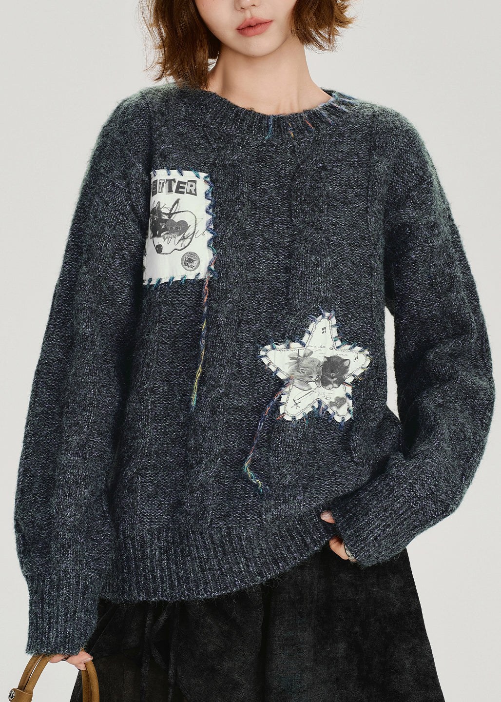 Original Design O-neck Thick Knit Sweaters Winter