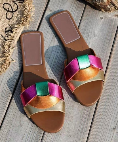 Comfy Multicolor Beach Slippers Peep Toe