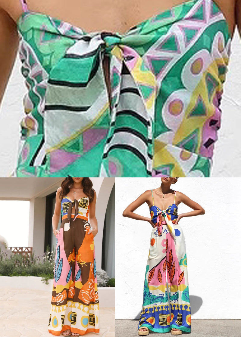 Yellow Patchwork Pocket Tunic Jumpsuit Sleeveless