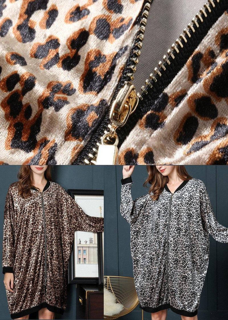 Leopard Zippered Spring Jackets