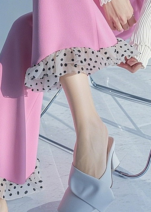 New Pink Dot High Waist Patchwork Flare Bottoms Spring