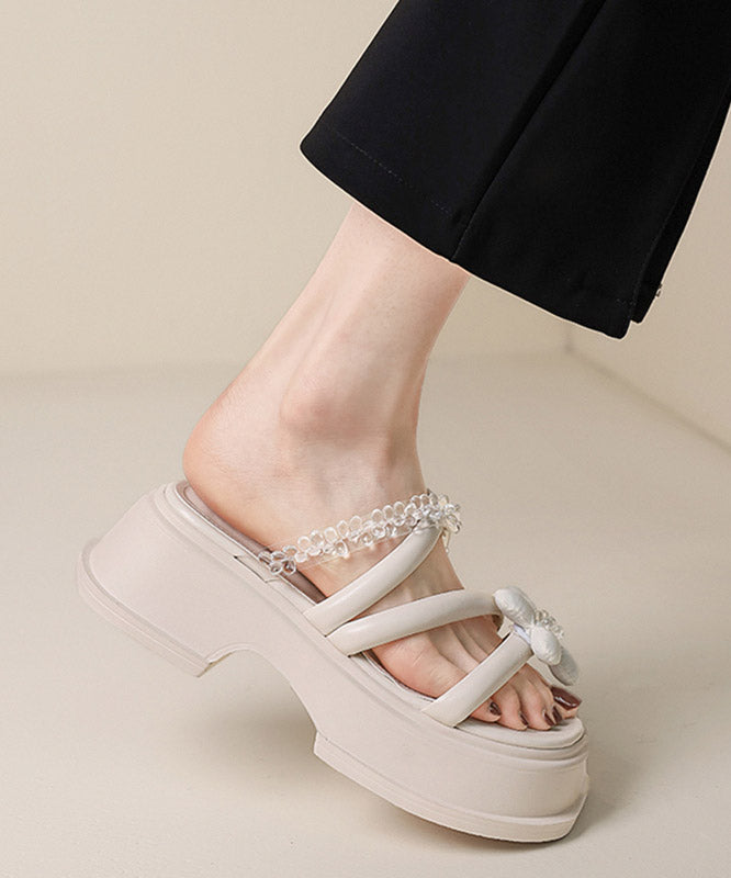 Purple Platform Faux Leather Comfortable Slide Sandals