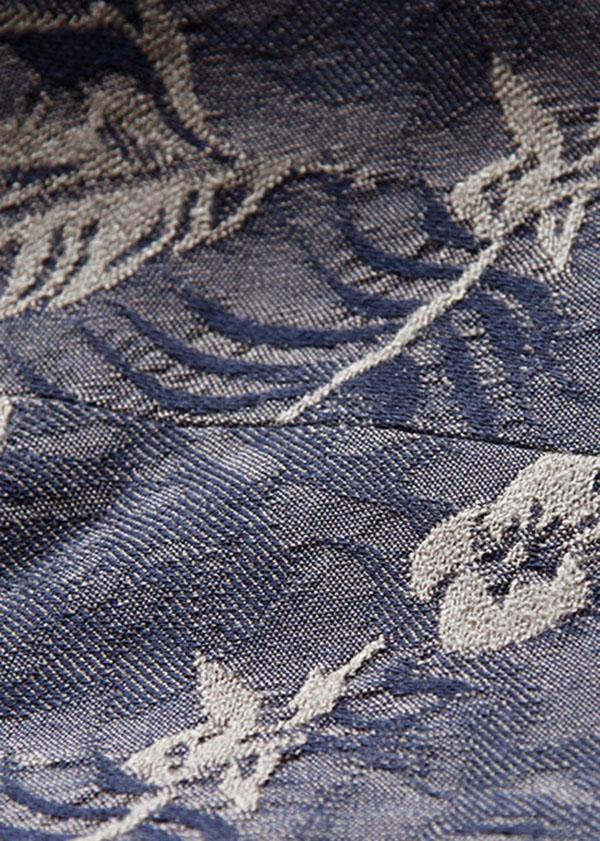 Blue Jacquard V Neck Button Spaghetti Strap Cotton Summer Tank
