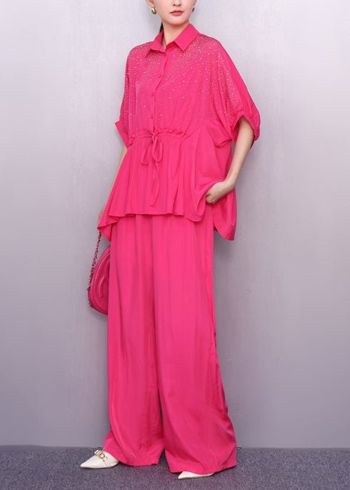 Rose Zircon Two Piece Set Clothing Cinched Summer