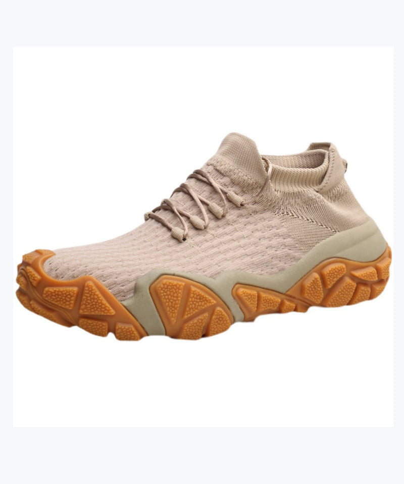 Boutique Beige Breathable Mesh Outdoor Anti Slip Flat Shoes for