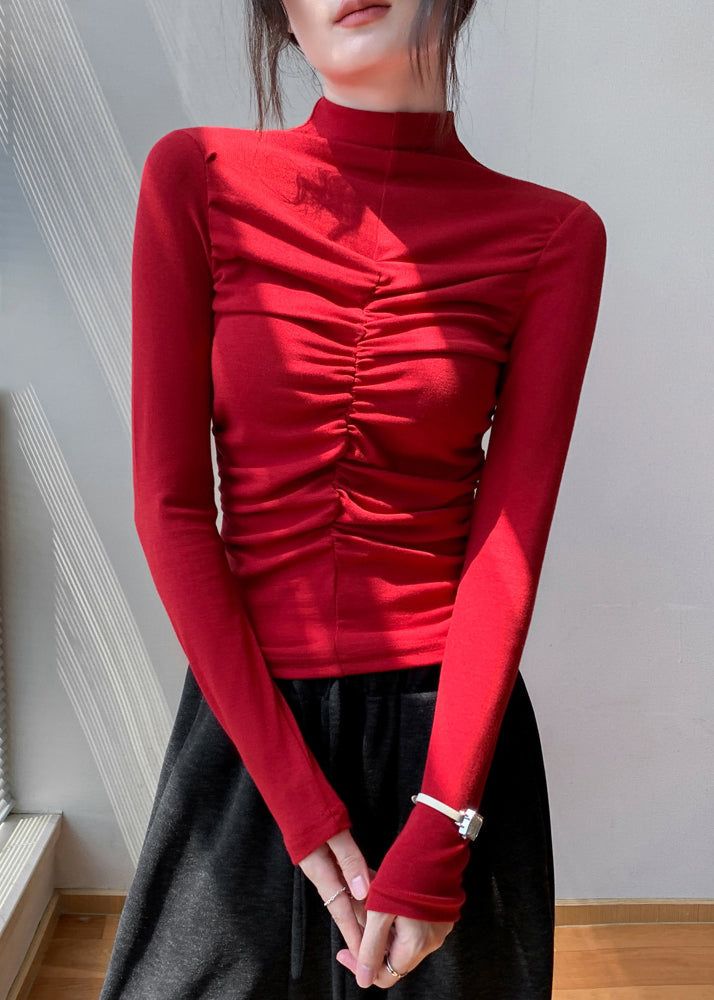 Black Turtleneck Patchwork Top Fall