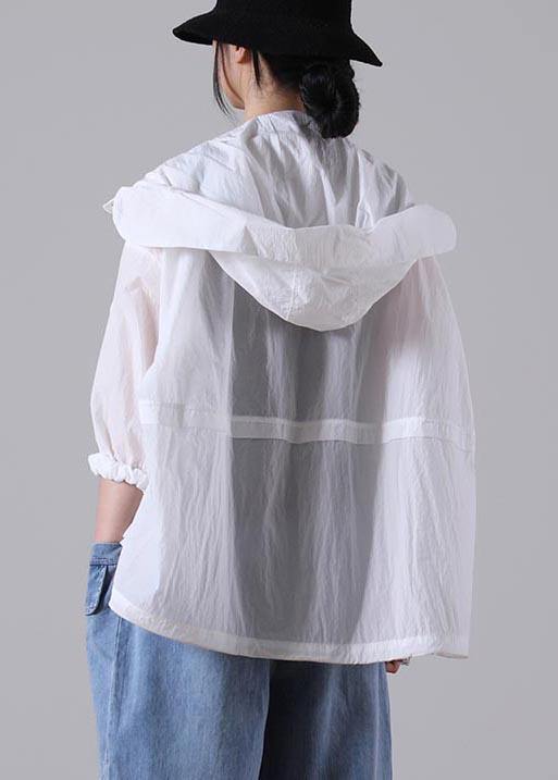 White Pocket Upf 50+ Coat Jacket Hoodies Outwear Summer