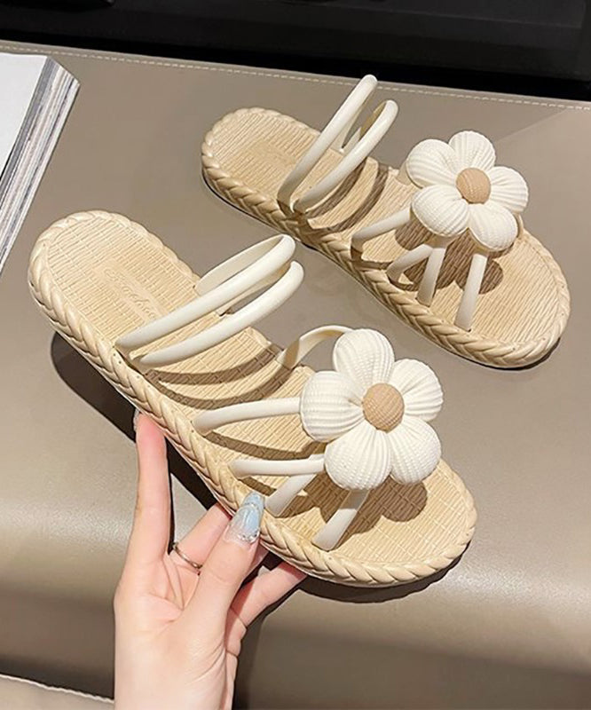 Beach Holiday Green Splicing Slide Sandals Peep Toe