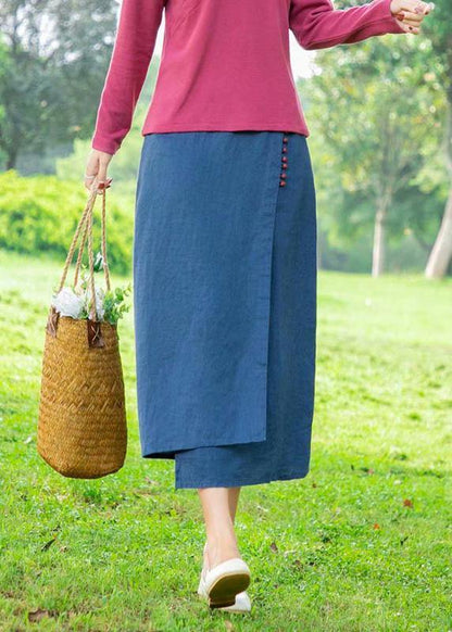 New Retro Blue Irregular Skirt