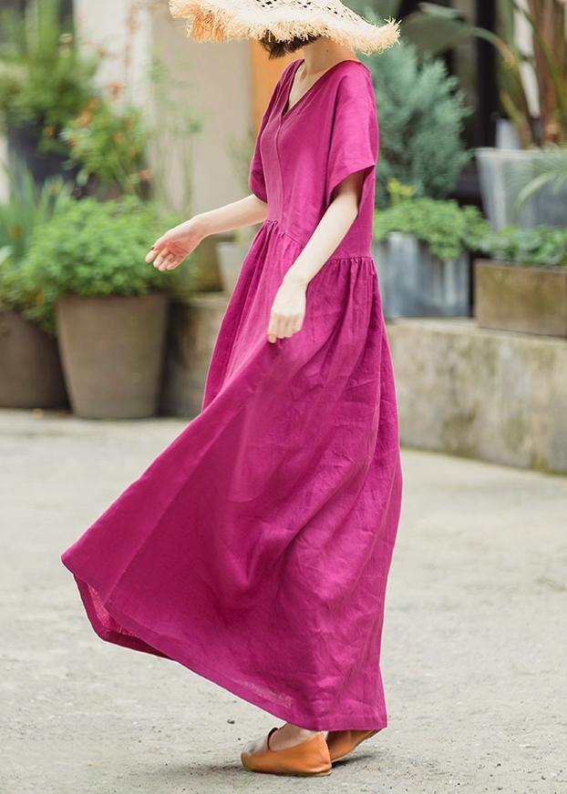 Rose Linen Dresses Summer Dress