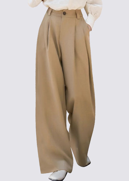 Light Brown Patchwork High Waist Straight Pants