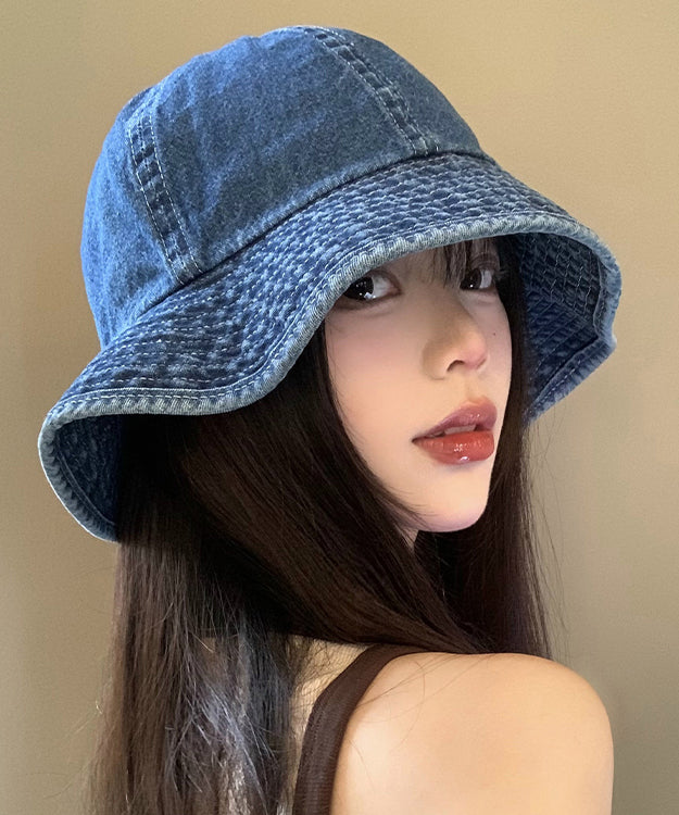 New Japanese Style Blue Denim Bucket Hat