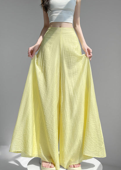 Original Blue High Waist Cotton Wide Leg Pants Summer