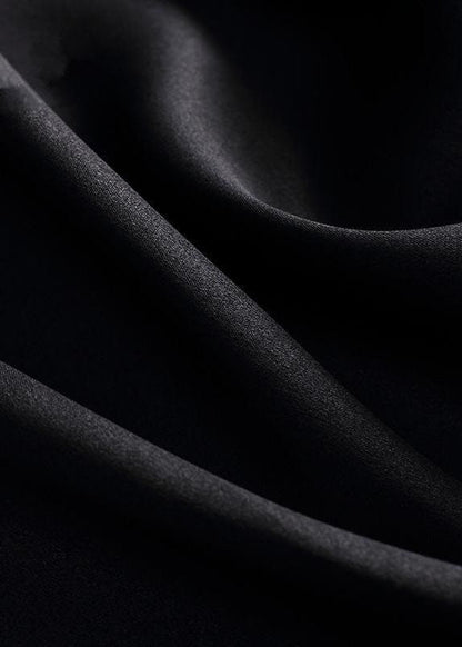 Black Embroideried Patchwork Silk Cardigans Summer