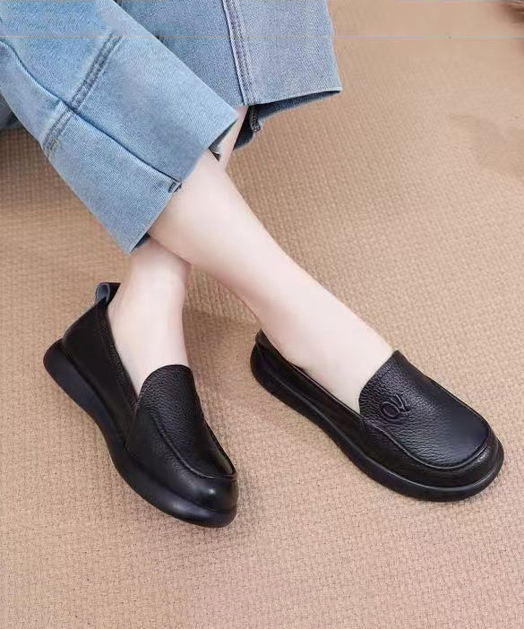 Comfy Loafers for Black Cowhide Leather