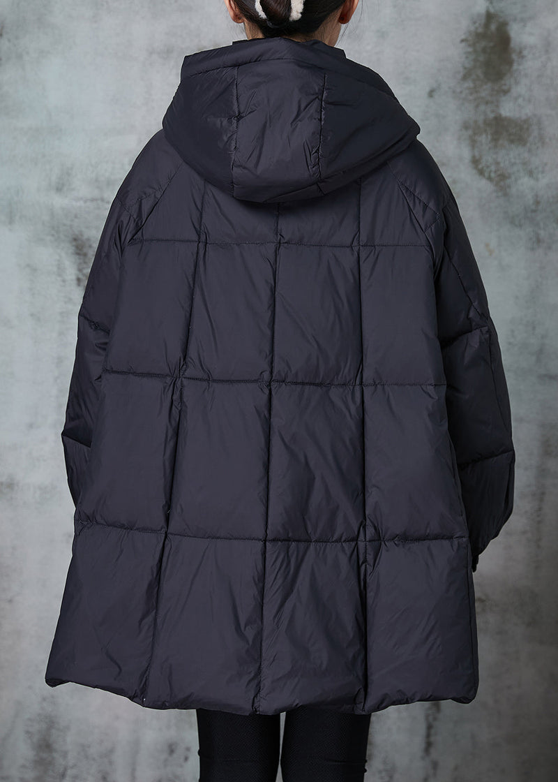 Black Oversized Pockets Fine Cotton Filled Jacket Winter
