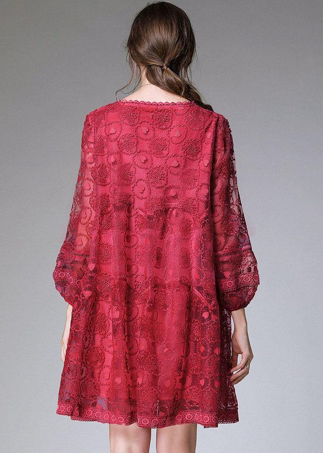 Mulberry O-neck Tulle Spring Long Sleeve Maxi Dress