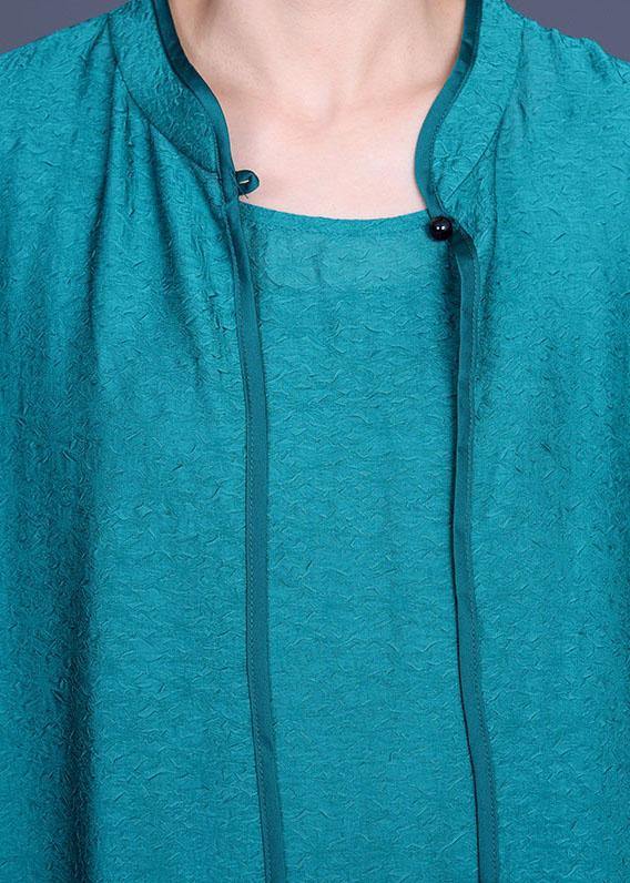 Summer Silk Wrinkle Print Cardigan + Irregular Vest Skirt Two Piece Set