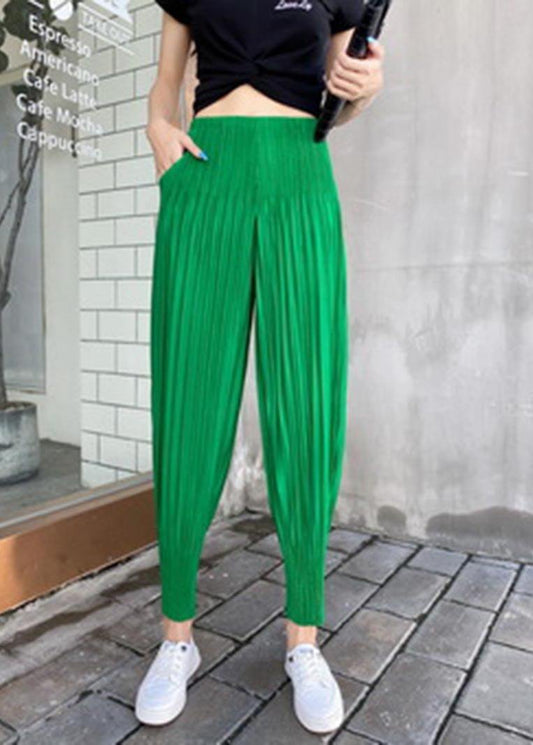 Green Chiffon Lantern Summer Pants