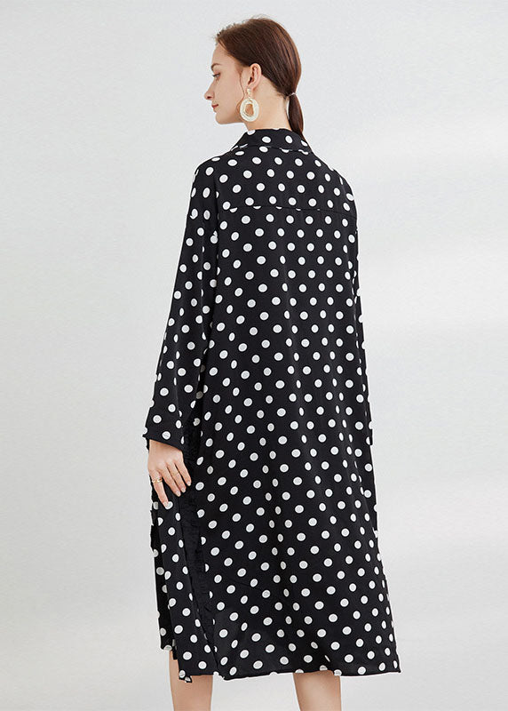 Black Dot Peter Pan Collar Print Shirts Dresses Spring
