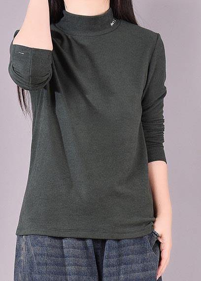 High Neck Spring Blouse Tutorials Blackish Green Blouses