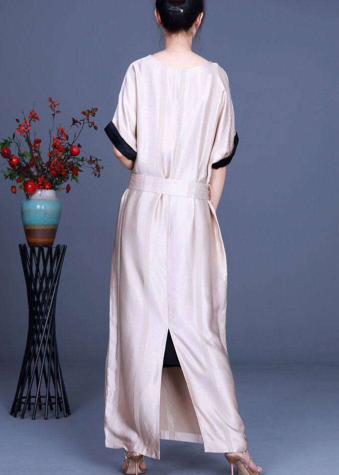 Art Apricot O-necktie Waist Fall Half Sleeve Party Dress