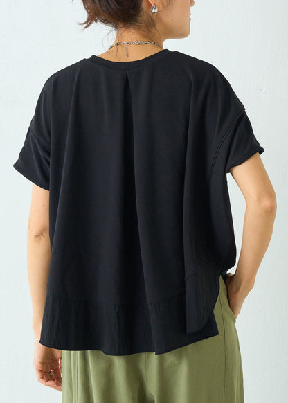 Black Oversized Patchwork Cotton Tanks Summer
