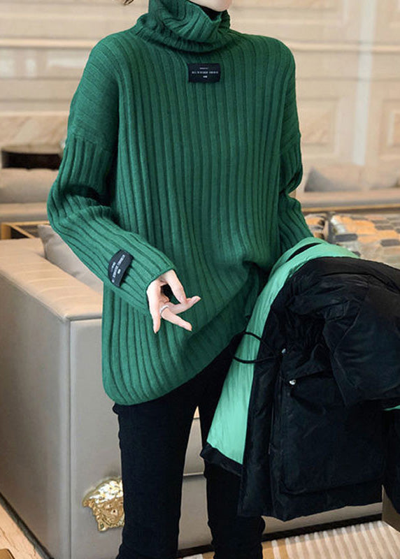 Loose Black Waistcoat and Green Sweaters Cotton Filled Two Pieces Set Sleeveless