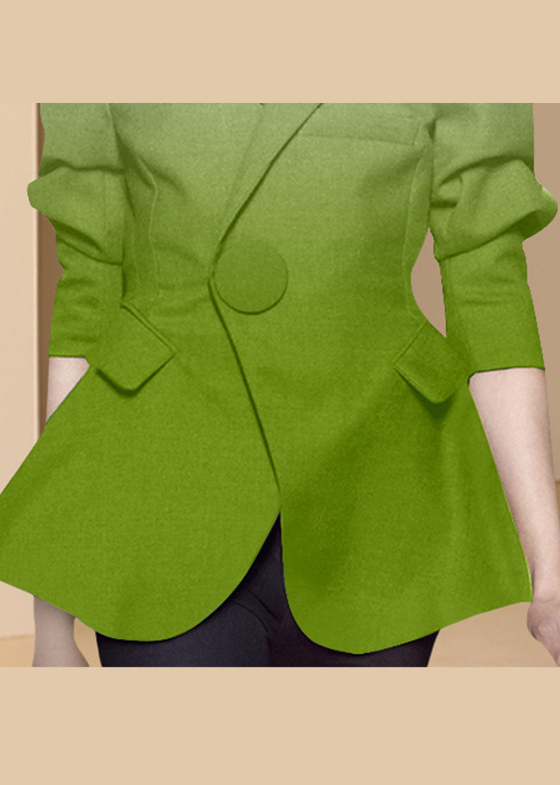 Organic Green Button Peter Pan Collar Western-style Clothes Coat Long Sleeve