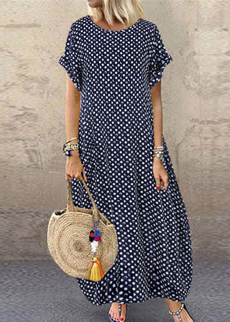 Summer Polka Dot Print Short Sleeve Dress
