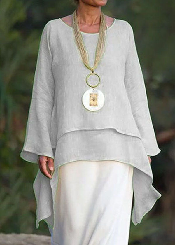 Long Sleeve Asymmetrical Blouse