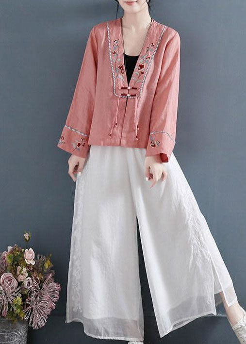 Diy Purple V Neck Embroideried Patchwork Shirts Long Sleeve