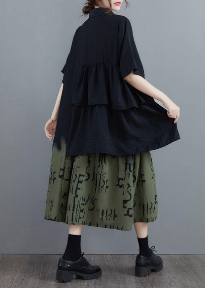 Stitching Contrast Fake Two-piece Dress