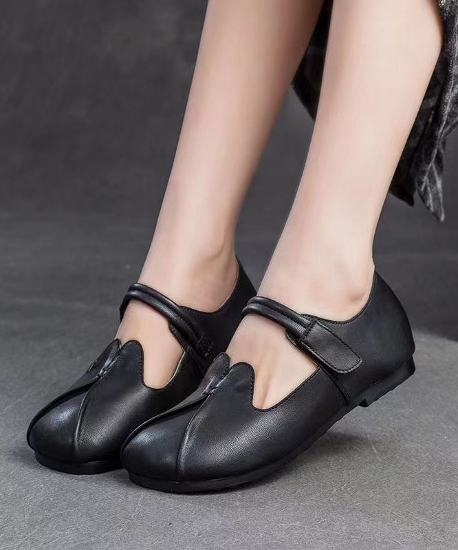 Retro Style Brown Sheepskin Soft Soled Flats Shoes