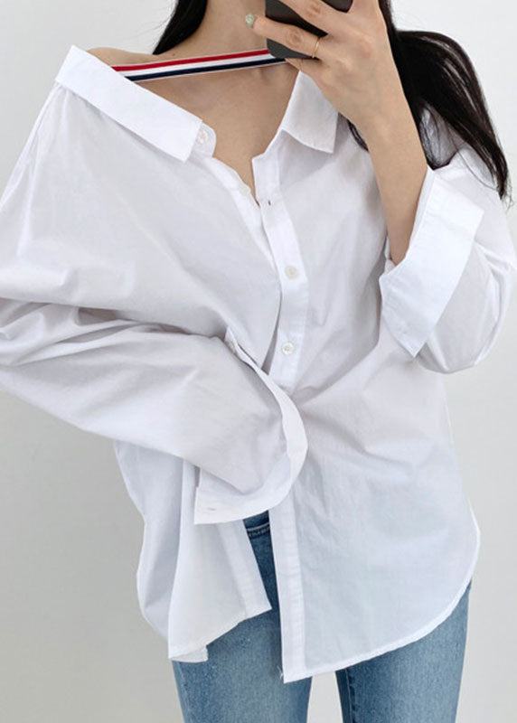 Fine Blue Striped Button Wear on Both Sides Shirt Long Sleeve