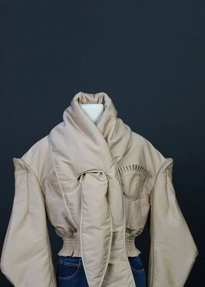 Khaki Bow Original Design Duck Down Down Coats Winter