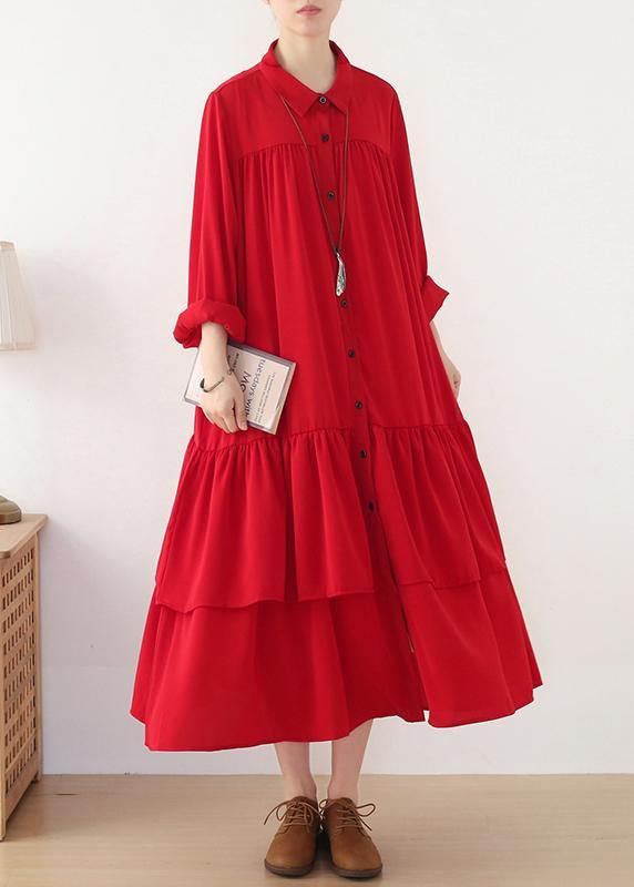 Black Button Chiffon Spring Party Dress