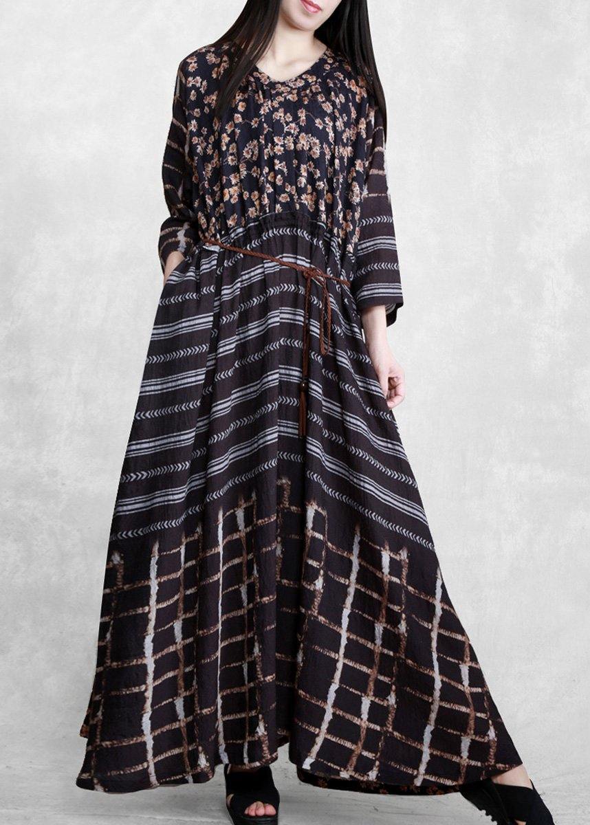 Style Black Print Long Maxi Dress
