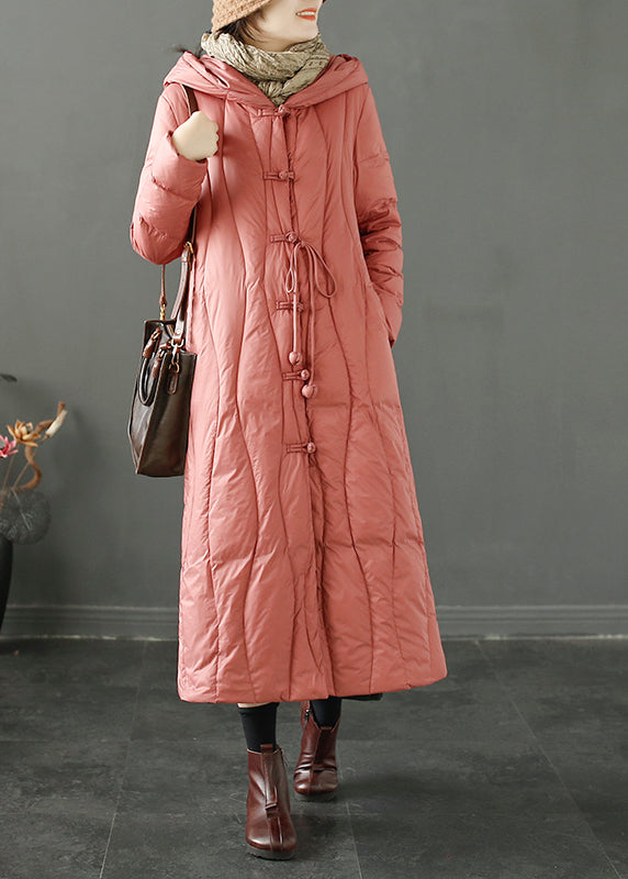 Green Hooded Tasseled Chinese Button Cotton Coats Winter