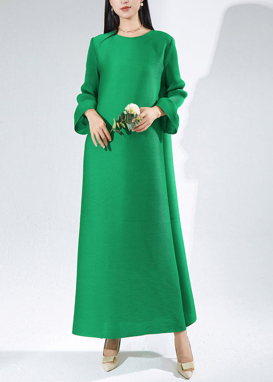 Modern Emerald Textured Tea Dress Fall