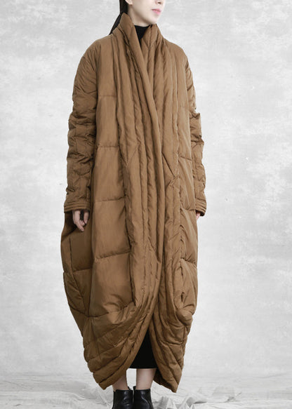 Khaki Warm Duck Down Down Jacket Oversized Winter