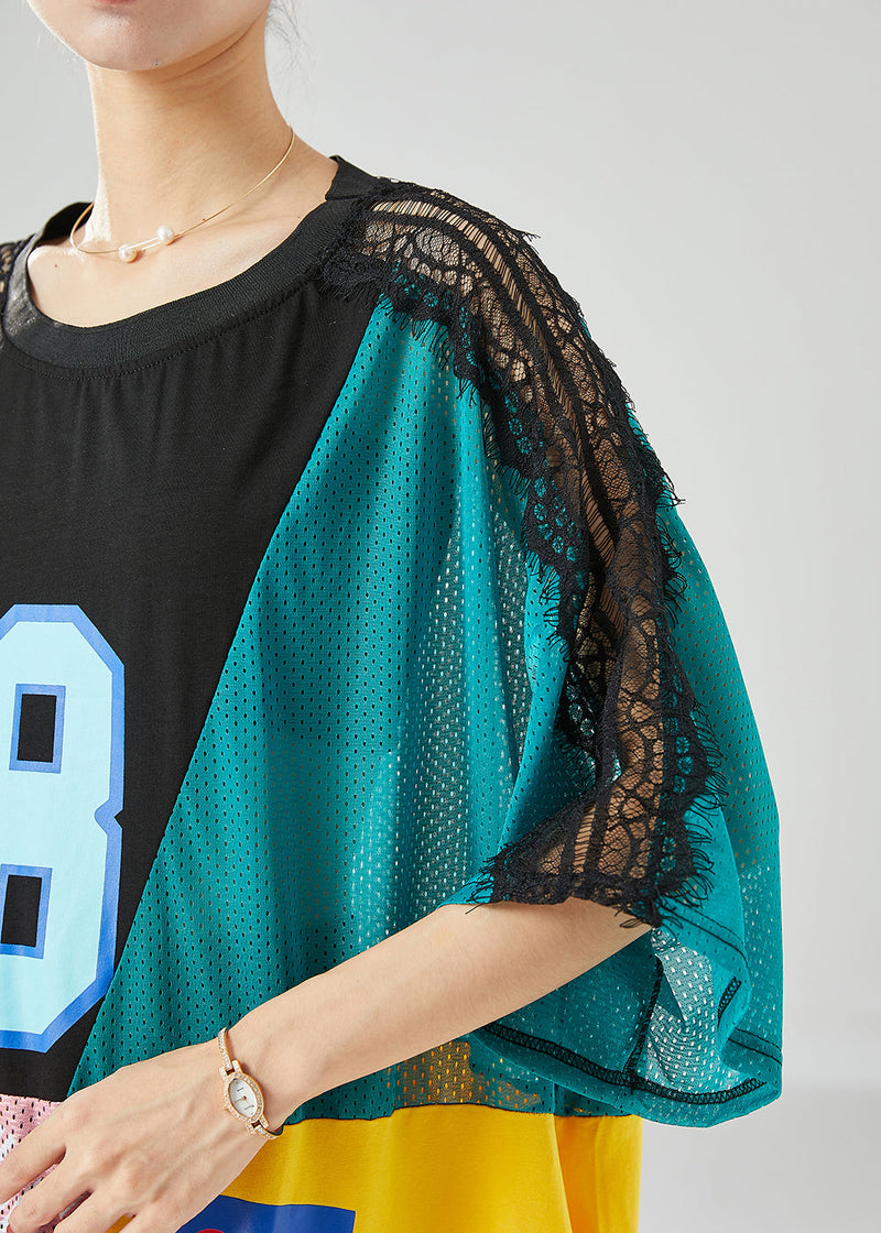 Diy Colorblock Oversized Patchwork Hollow Out Long Dresses Summer