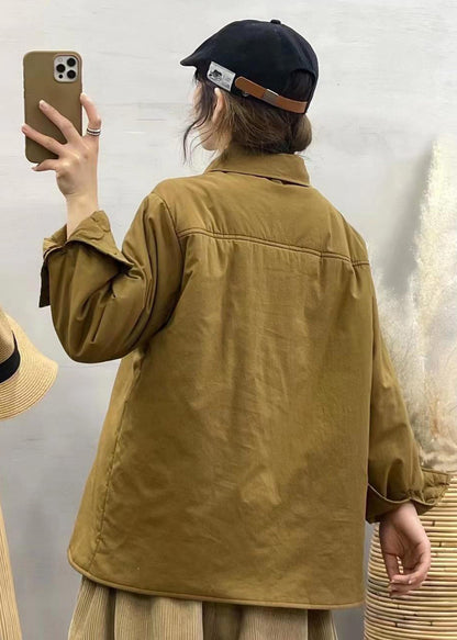 Green Asymmetrical Button Down Fine Cotton Filled Jackets Winter