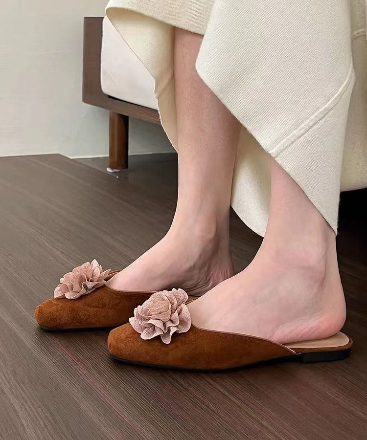 French Versatile Comfy Apricot Slide Sandals