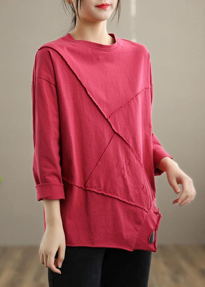 Italian O Neck Hole Spring Tops Blouses Cotton White Tops