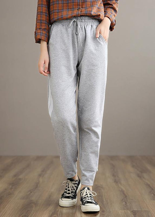 Loose Spring Wild Pants Clothing Light Gray Gifts Elastic Waist Pants